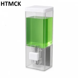Wall Mounted Transparent Manual Press Soap Dispenser Perforated Traceless Disinfectant Bottle for Bathroom