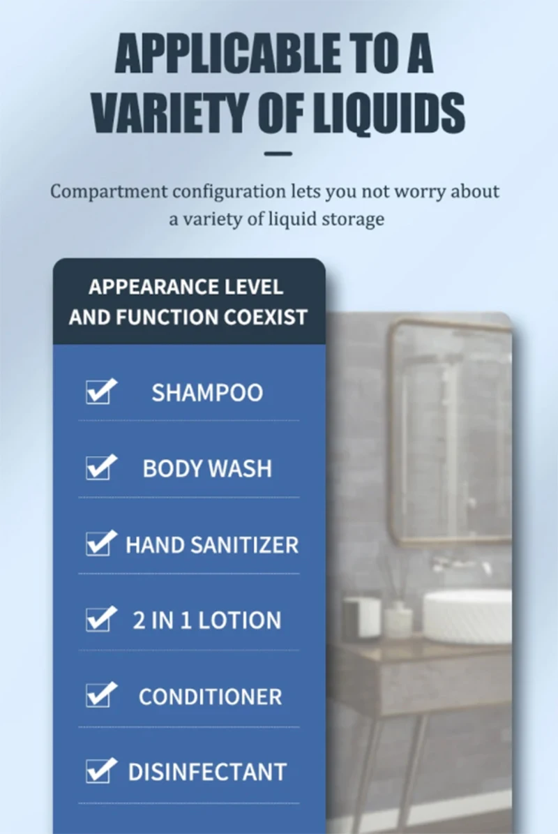 500ML Soap Dispenser Wall Mounted Shower Soap Dispenser Shower Gel Detergent Dispenser for Bathroom Accessories - Image 13
