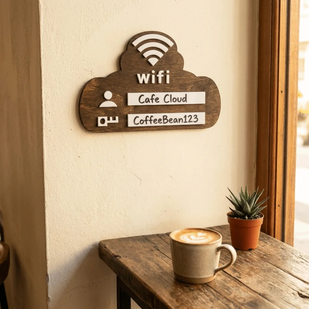 Rustic WiFi Password Sign Erasable Board Minimalism Wireless Network Indicator Durable with Pen Password Board Airbnb Decor - Image 18